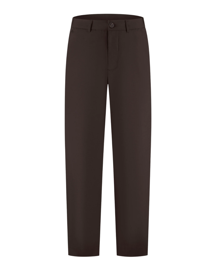 Cesare Wool Blend Pants - Dark Brown