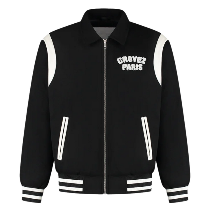 Paris Varsity Jacket - Black