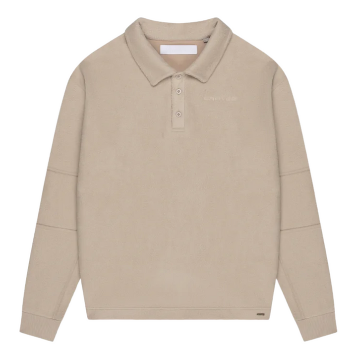 Fleece Polo Sweater - Sand