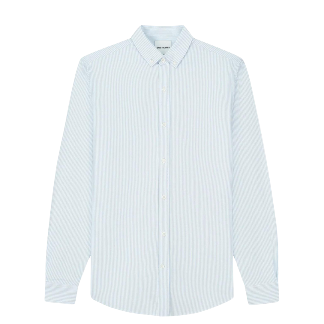 Organic Cotton Oxford Shirt - Light Blue Stripes