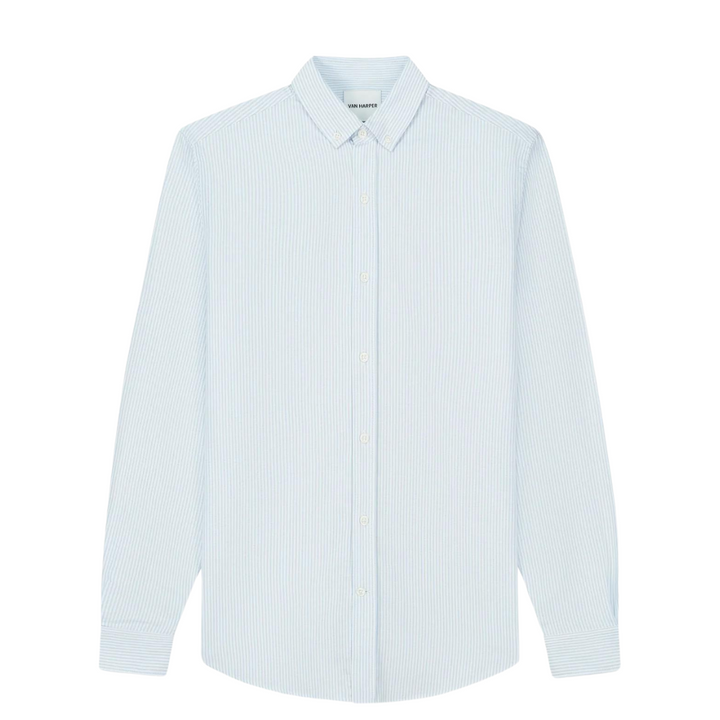 Organic Cotton Oxford Shirt - Light Blue Stripes