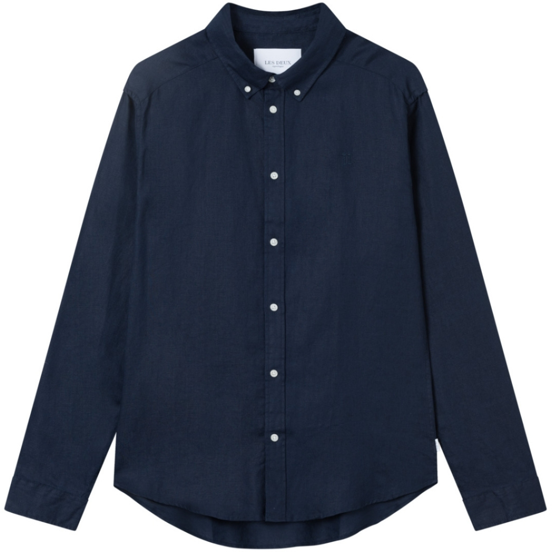 Kristian Linen B.D. Shirt - Dark Navy