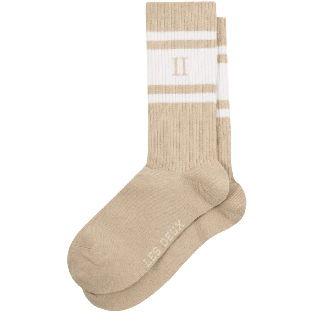 William Stripe 2-Pack Socks - Light Desert Sand/White