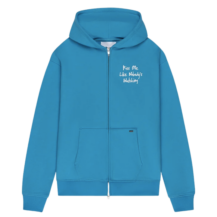 Kiss Me Like Zip Hoodie - Blue