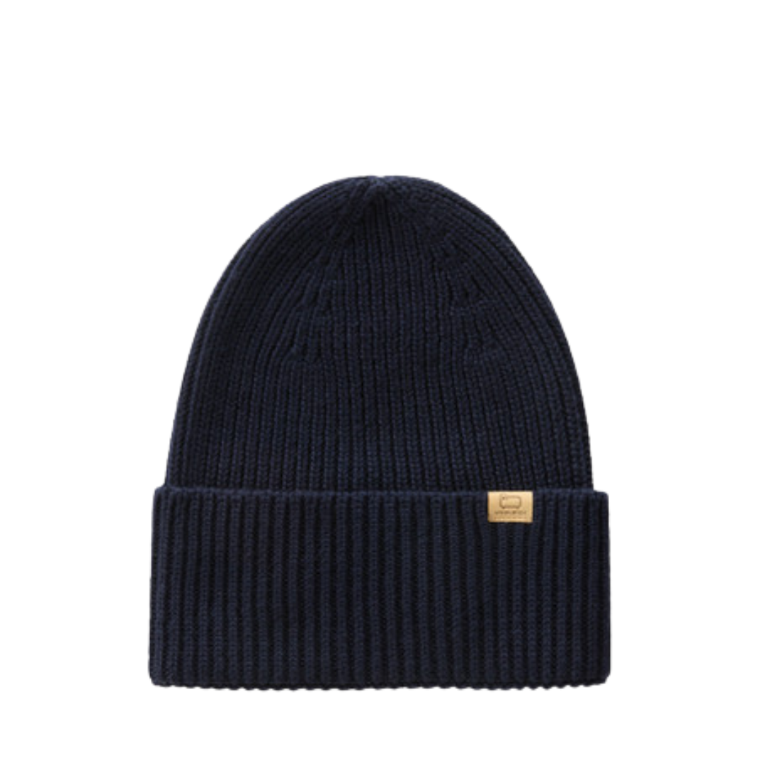 Merino Wool Ribbed Beanie - Melton Blue