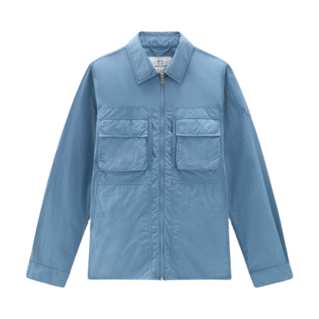 Crinkle Overshirt - Pastel Indigo