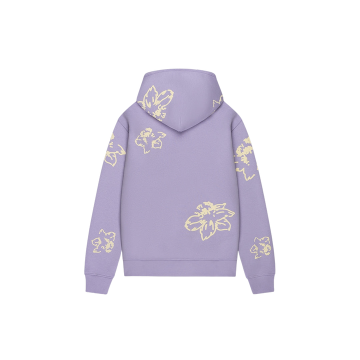 Flower Zip Hoodie - Lilac