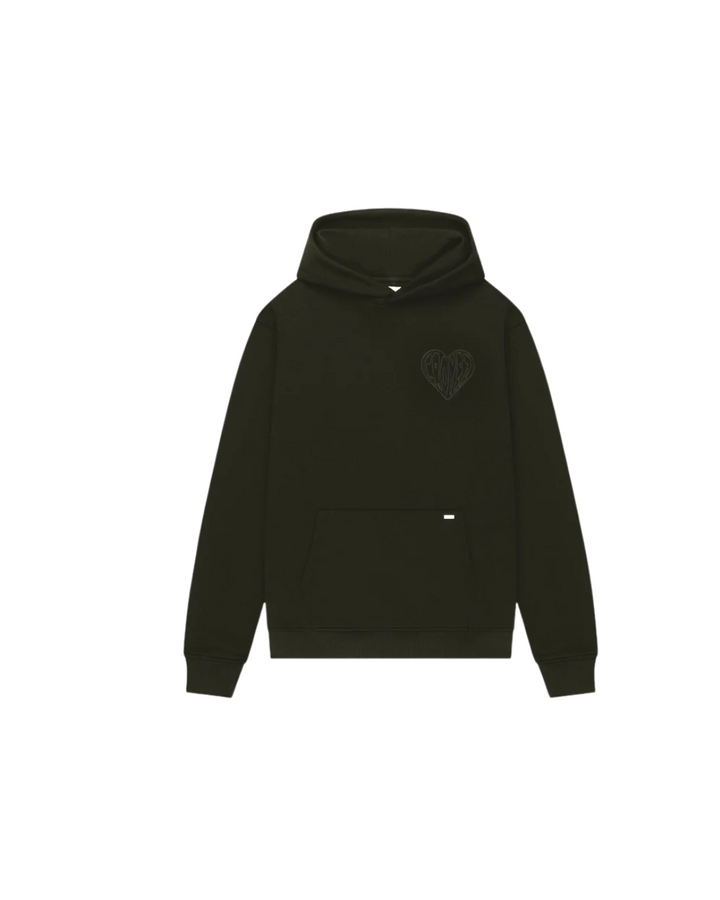 Stitched Heart Hoodie - Dark Green