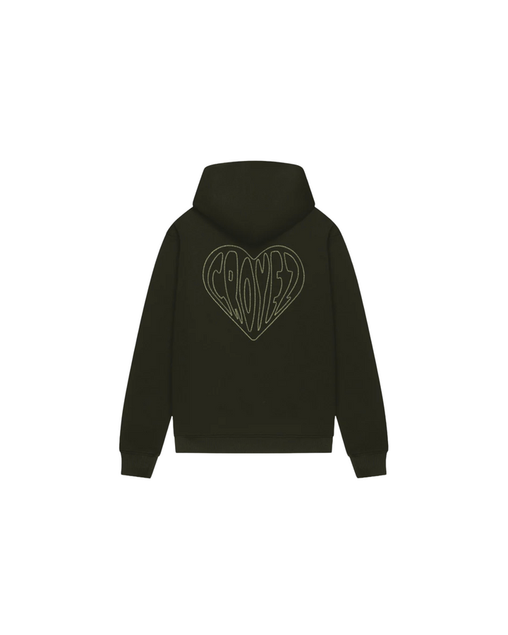 Stitched Heart Hoodie - Dark Green