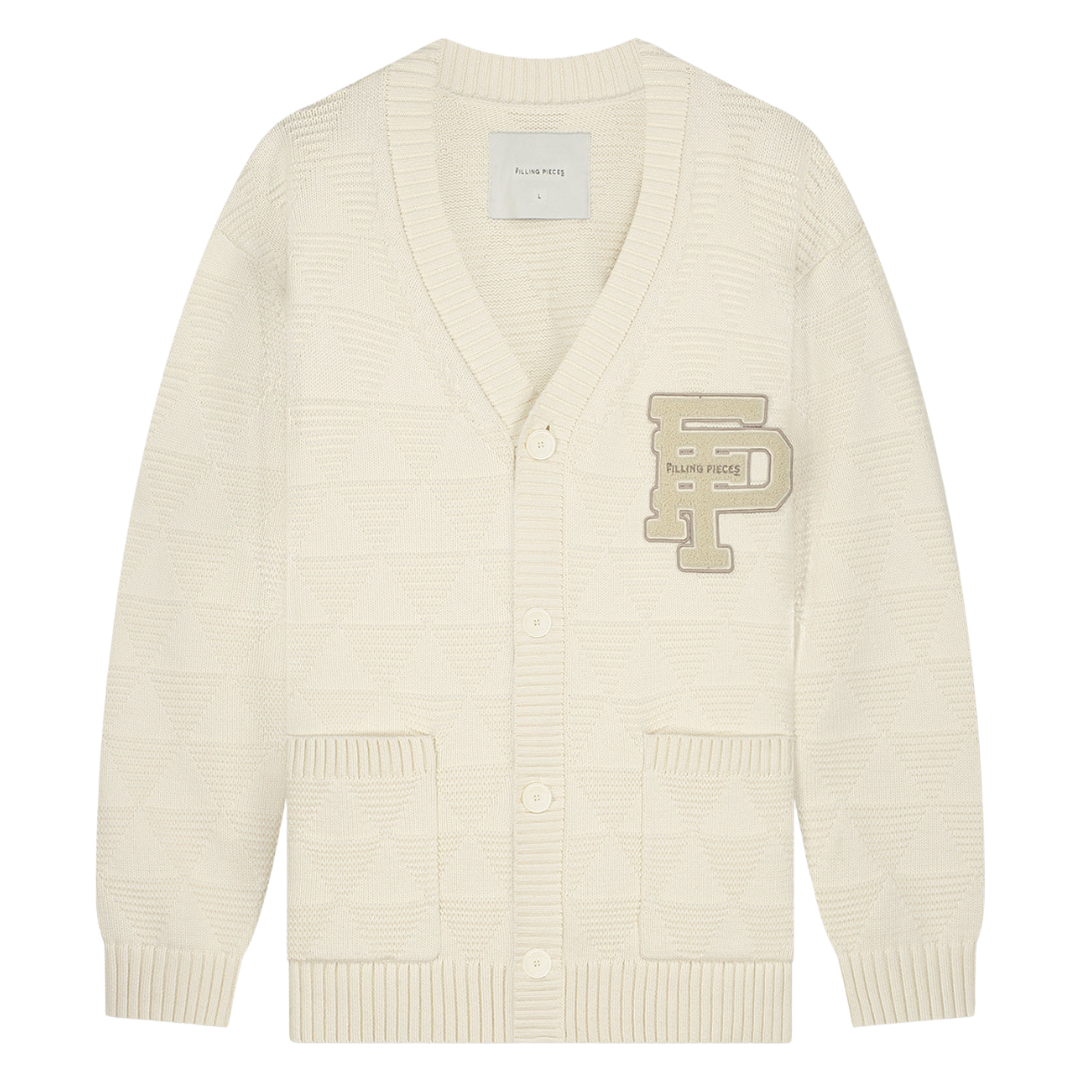 Varsety Cardigan - Antique White