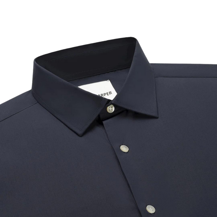 Organic Cotton Stretch Shirt - Navy