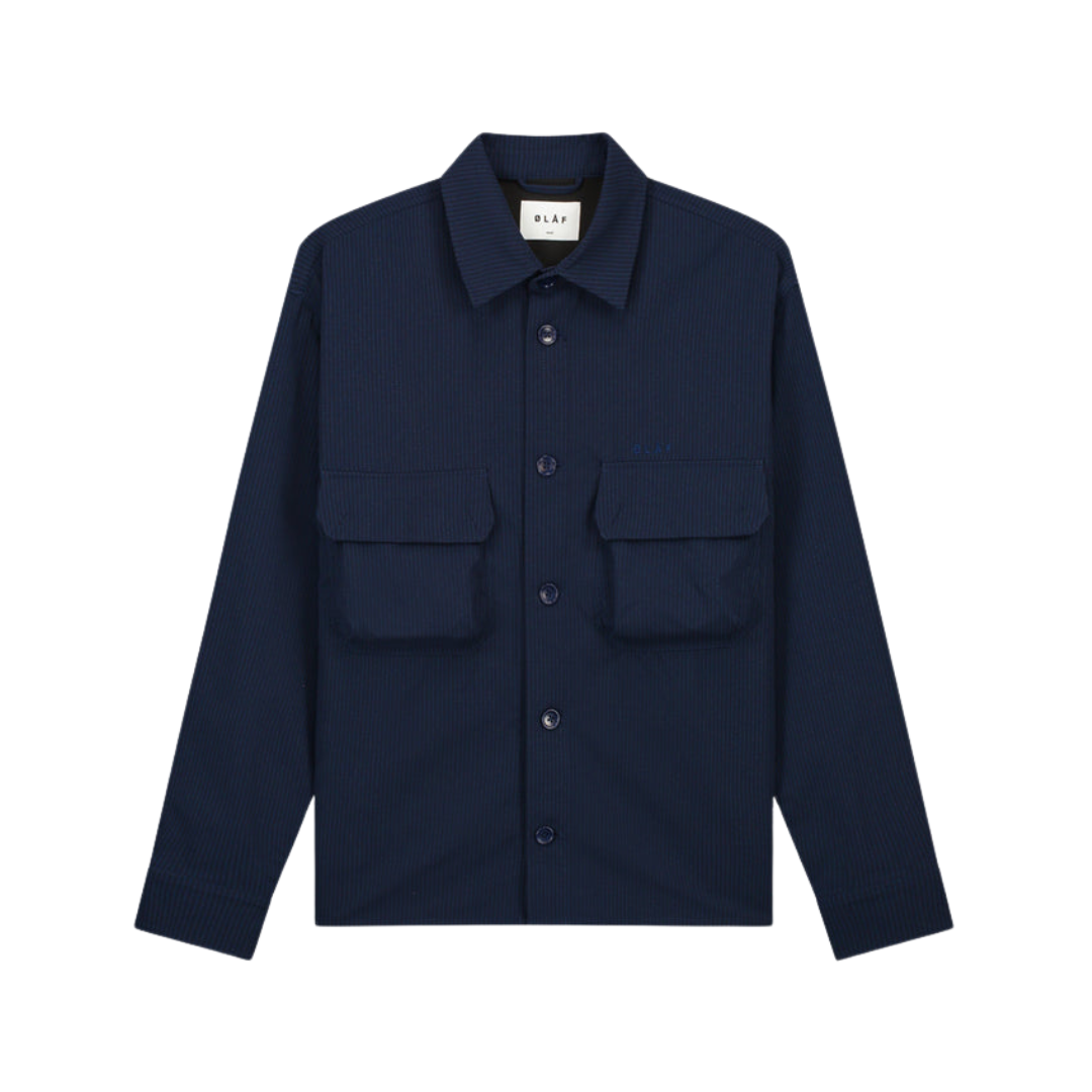 Bonded Pocket Overshirt LS - Navy