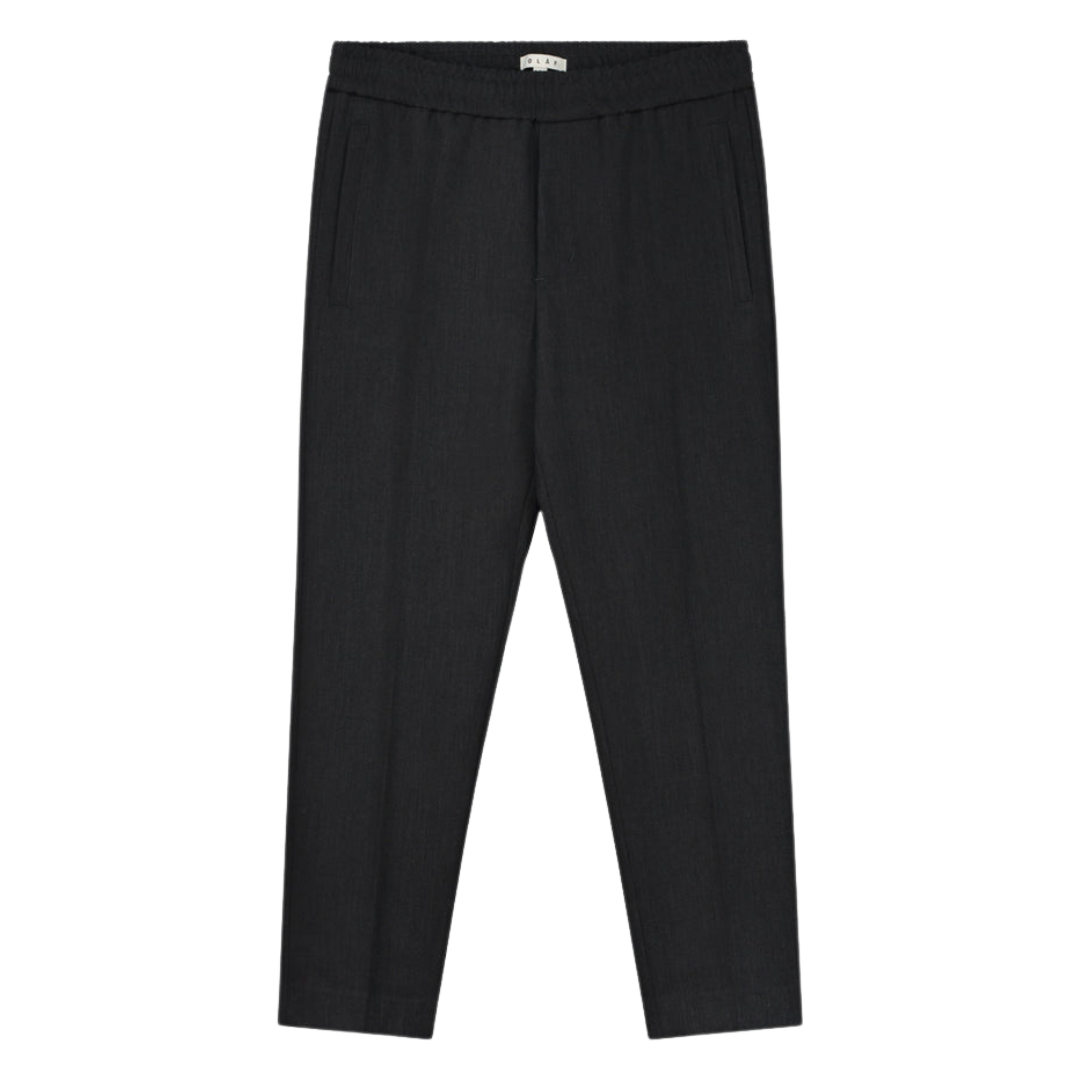 Tailored Slim Elasticated Trousers - Grey Melange
