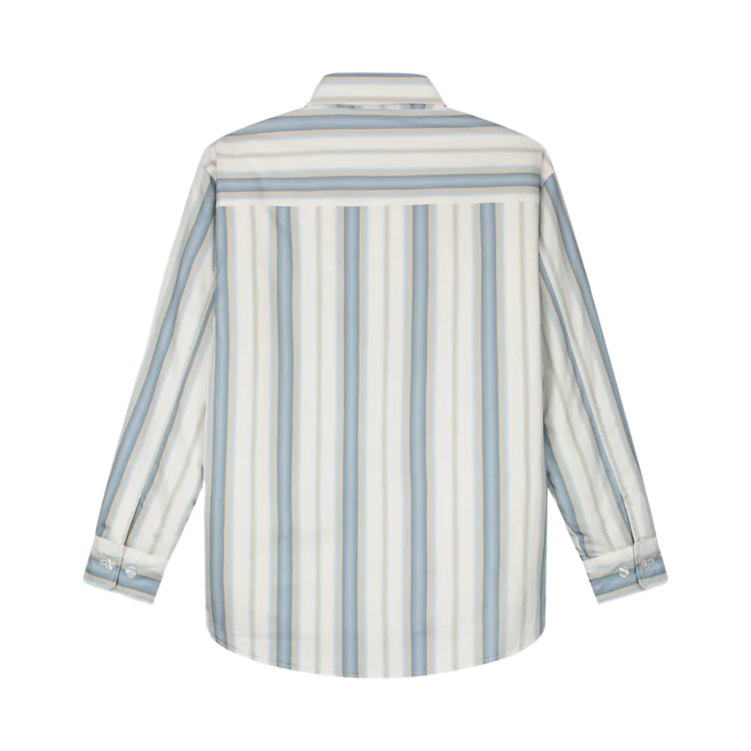 Padded Stripe Overshirt - White/Blue