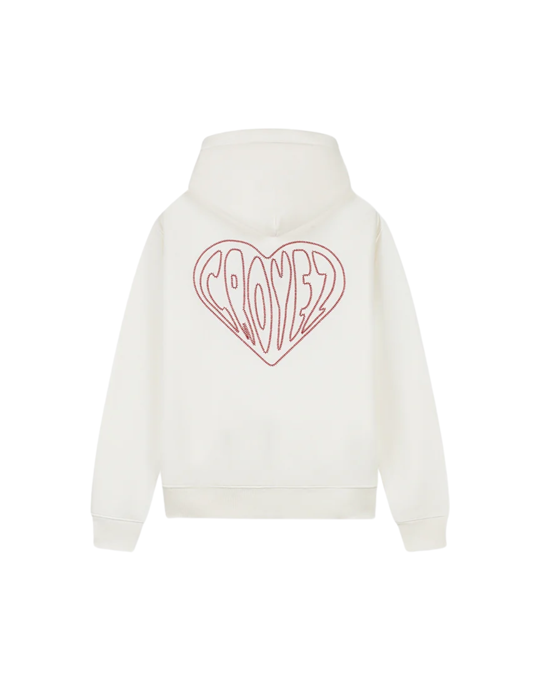 Stitched Heart Zip Hoodie - Off-White