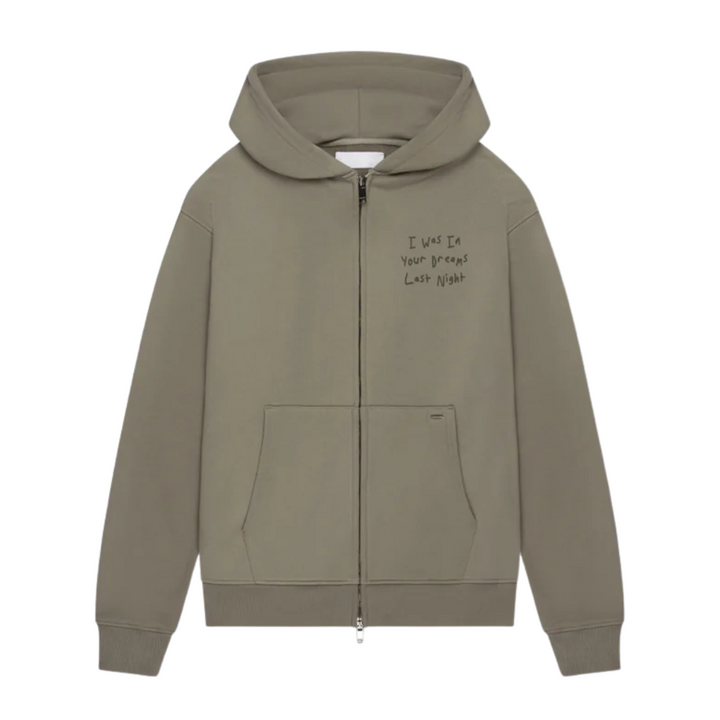 In Your Dreams Zip Hoodie - Dusty Olive