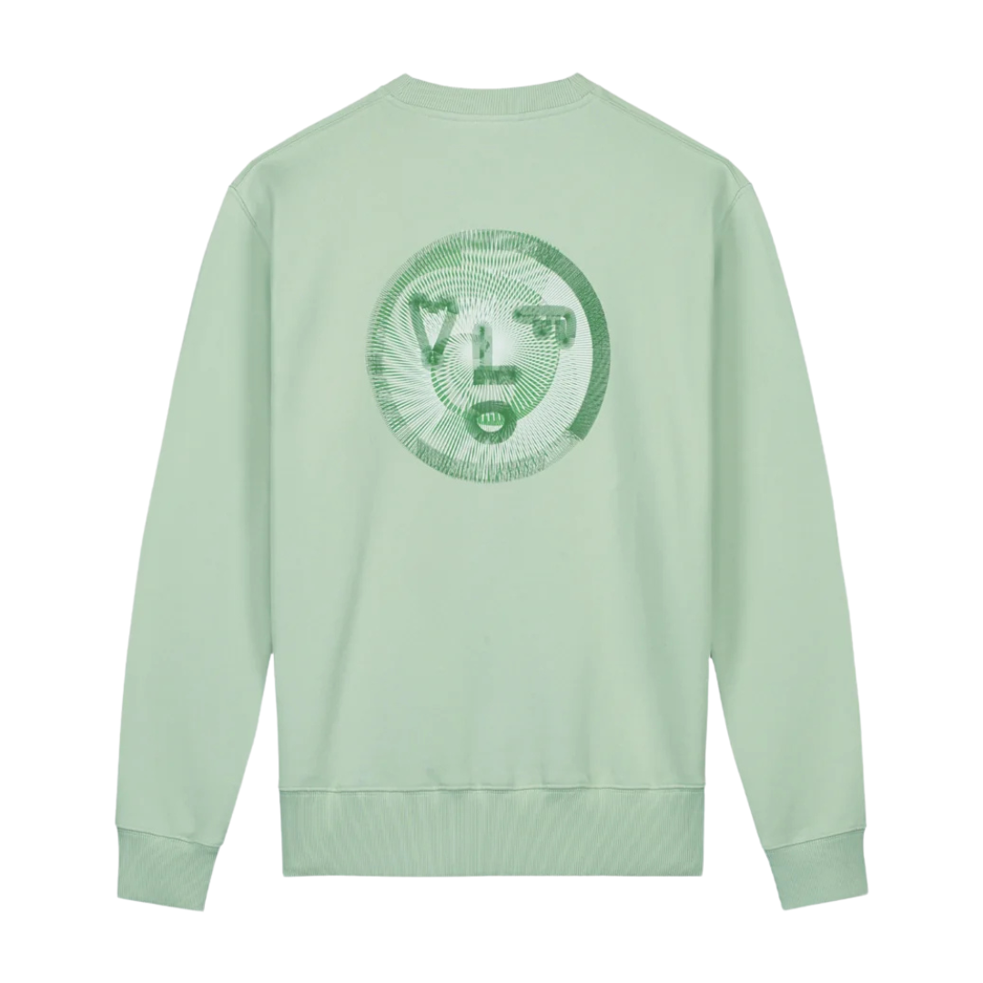 Spiral Face Crewneck - Pale Green