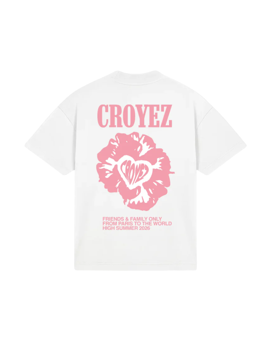 Flower and Heart T-Shirt - White/Pink