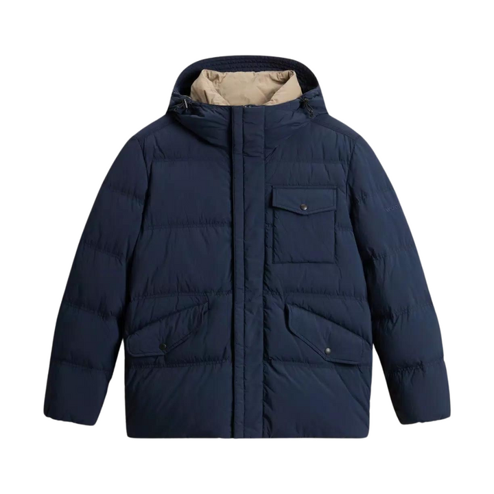 Garment Dyed Puffer Jacket - Melton Blue