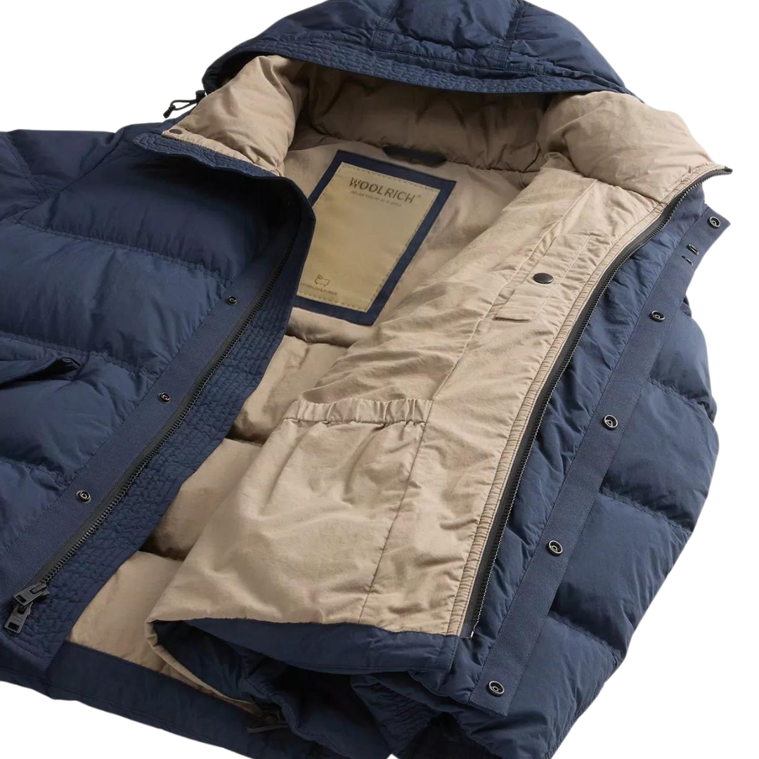 Garment Dyed Puffer Jacket - Melton Blue