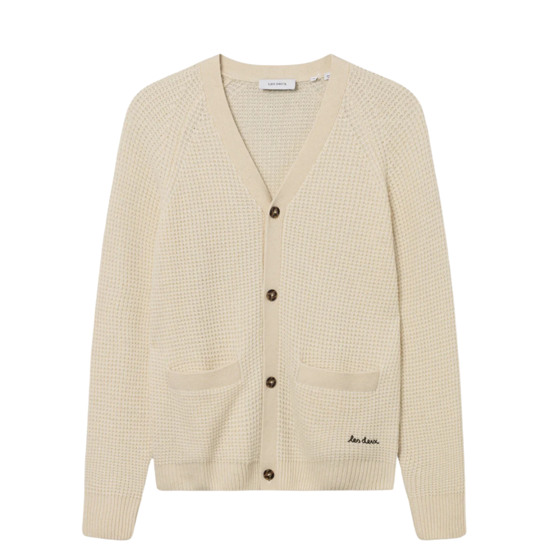 Grady Waffle Cardigan - Ivory