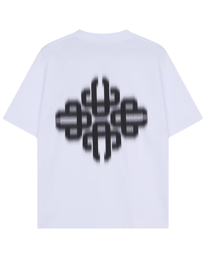 Motion Blurred Emblem T-Shirt - White/Black