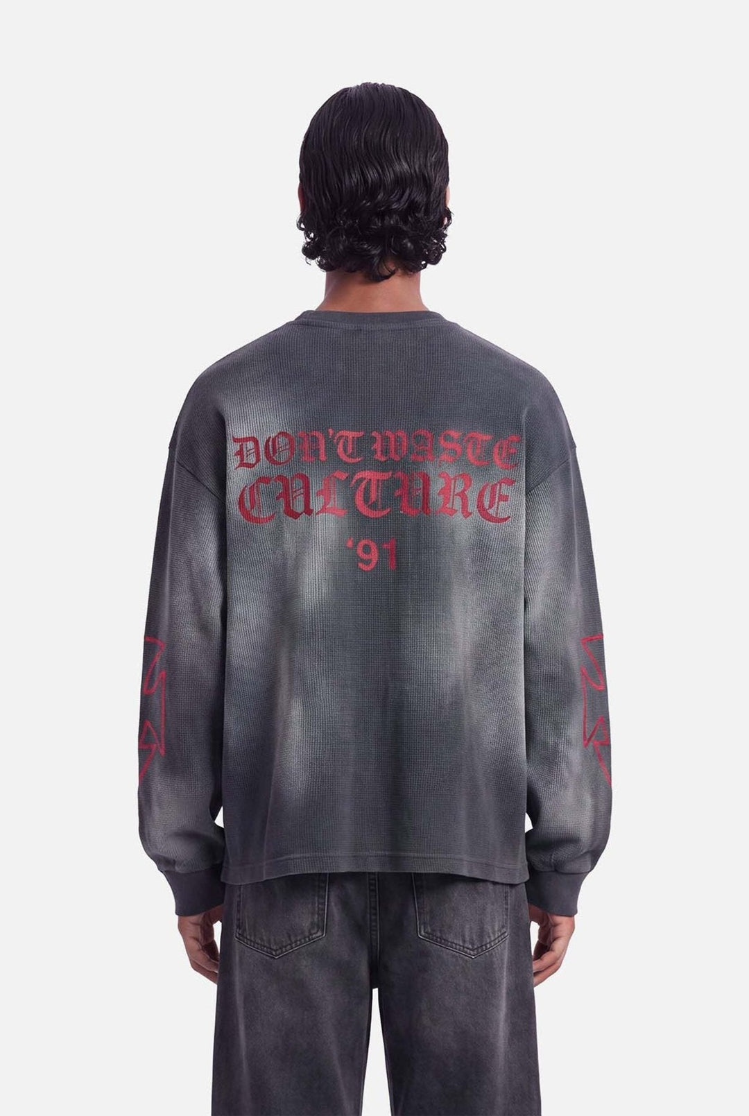 Romiya Waffle Longsleeve | Dark Grey - Early access Don't Waste Culture