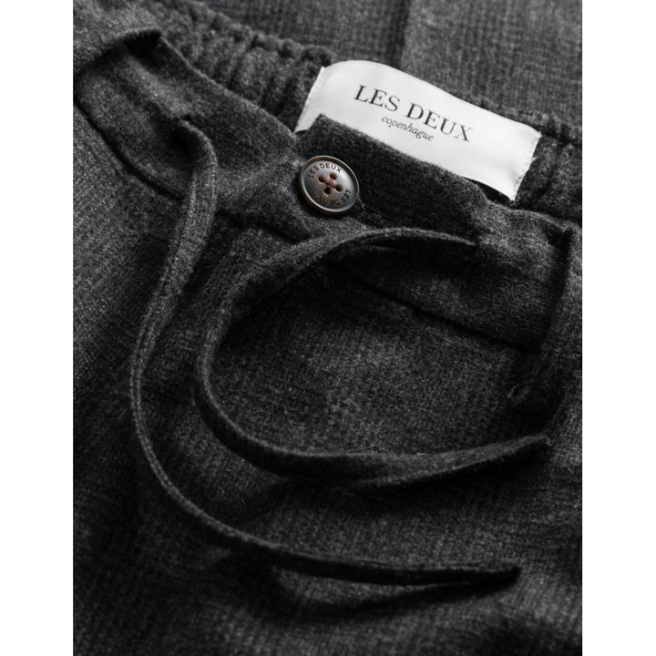 Pino Check Elastic Waist Pants - Black
