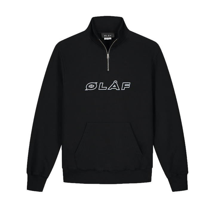 Italic Zip Mock - Black